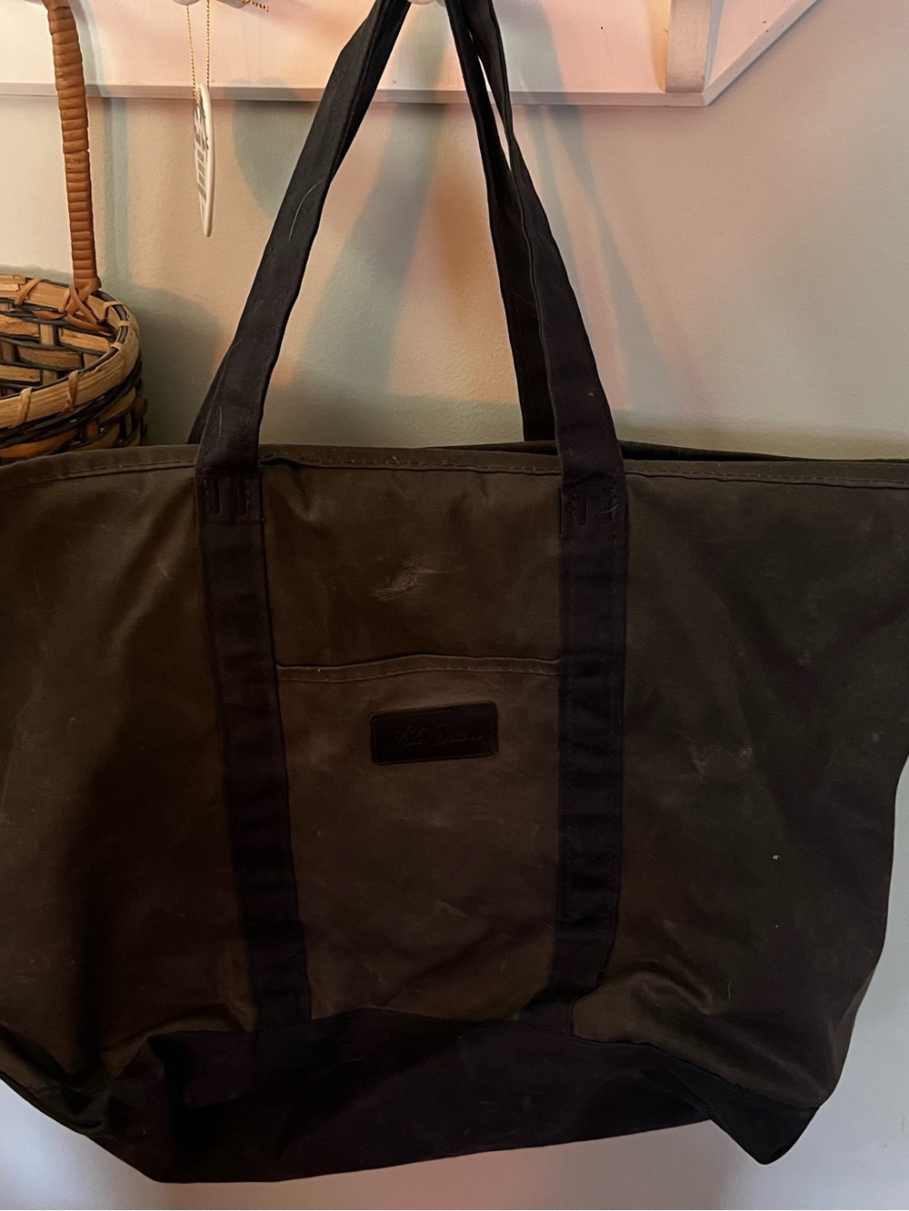L.L. Bean Brown Canvas Messenger Tote